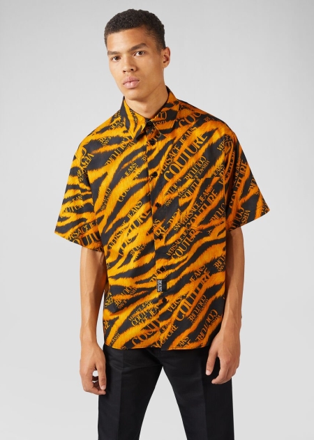 Versace Tiger Baroque Print Skjorta Herr - 841903IYS